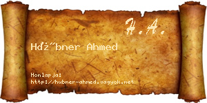 Hübner Ahmed névjegykártya